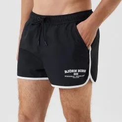 BJØRN BORG Borg Retro Swim Shorts, Black Beauty -Udstyr og tilbehør butik 10001635 BK011R BORNBORG Borg Retro Swim Shorts BlackBeauty 0123 2