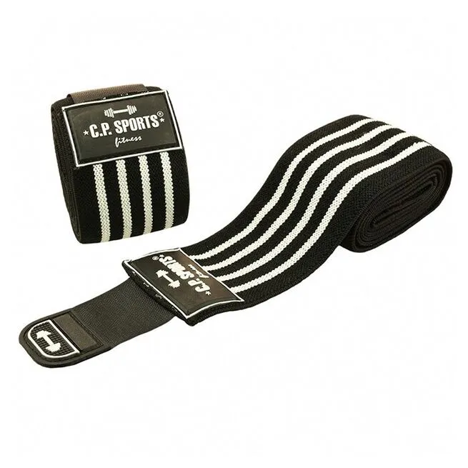 C.P. SPORTS Elbow Wraps Pro, Black/White 4 C.P. SPORTS Elbow Wraps Pro, Black/White - Billede 2