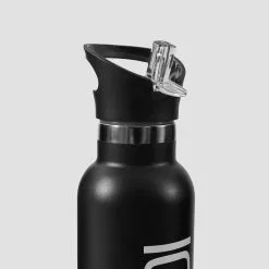 ICANIWILL Stainless Steel Water Bottle 600 Ml, Black/White -Udstyr og tilbehør butik 11220 001 ICANIWILL Stainless Steel Water Bottle 600 ml Black White 03 0321