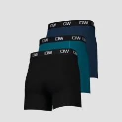 ICANIWILL Boxer 3-Pack, Black -Udstyr og tilbehør butik 11364 185R ICANIWILL Boxer 3 Pack Black Teal 02 0321 2