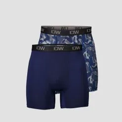ICANIWILL Sport Boxer 2-Pack, Navy/Grey