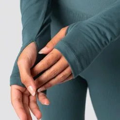 ICANIWILL Define Cropped 1/4 Zip Adjustable, Jungle Green -Udstyr og tilbehør butik 11919 051R ICANIWILL Define Cropped Zip Adjustable Jungle Green 2 0821