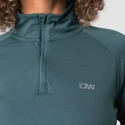ICANIWILL Define Cropped 1/4 Zip Adjustable, Jungle Green -Udstyr og tilbehør butik 11919 051R ICANIWILL Define Cropped Zip Adjustable Jungle Green 3 0821