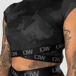 ICANIWILL Ultimate Training Cropped T-shirt, Black Camo -Udstyr og tilbehør butik 11972 246R ICANIWILL UltimateTrainingCroppedT shirtBlackCamo 0422 2
