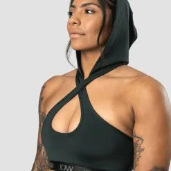 ICANIWILL Ultimate Training Hoodie Sports Bra, Deep Green -Udstyr og tilbehør butik 11973 017R ICANIWILL UltimateTraining Hoodie Sports Bra DeepGreen 0322 3