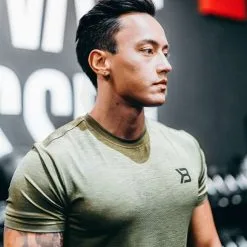 Better Bodies Essex Stripe Tee, Wash Green Melange -Udstyr og tilbehør butik 120953666r essex stripe tee wash green melange 7 3