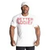 Better Bodies Basic Tapered Tee, White/Red -Udstyr og tilbehør butik 121050002R Better Bodies Basic Tapered Tee White Red 01 0922