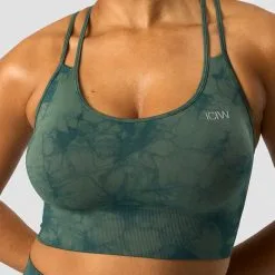 ICANIWILL Define Seamless Tie Dye Sports Bra, Dark Green Melange -Udstyr og tilbehør butik 13023 103R ICANIWILL Define Seamless Tie Dye Sports Bra Dark Green Melange 03 1122