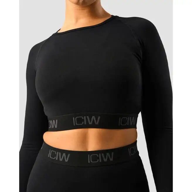 ICANIWILL Define Seamless Long Sleeve Crop Top, Black 5 ICANIWILL Define Seamless Long Sleeve Crop Top, Black - Billede 3