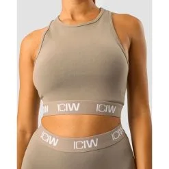 ICANIWILL Define Seamless Logo Cropped Tank Top, Taupe -Udstyr og tilbehør butik 13029 125R ICANIWILL Define Seamless Logo Cropped Tank Top Taupe 03 sep22