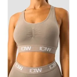 ICANIWILL Define Seamless Logo Scrunch Sports Bra, Taupe -Udstyr og tilbehør butik 13031 125R ICANIWILL Define Seamless Logo Scrunch Sports Bra Taupe 03 sep22