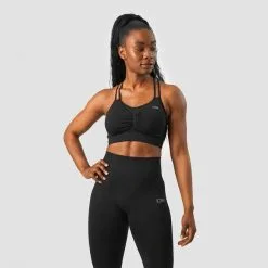 ICANIWILL Define Seamless Scrunch Sports Bra, Black