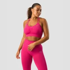 ICANIWILL Define Seamless Scrunch Sports Bra, Bright Pink