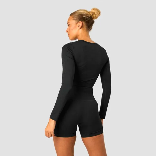 ICANIWILL Ribbed Define Seamless Cropped Long Sleeve, Black 4 ICANIWILL Ribbed Define Seamless Cropped Long Sleeve, Black - Billede 2