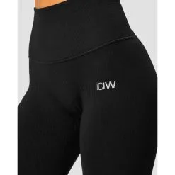 ICANIWILL Ribbed Define Seamless Pocket Tights, Black -Udstyr og tilbehør butik 13058 001R ICIW Ribbed Define Seamless Pocket Tights Black 03 aug22