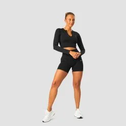 ICANIWILL Ribbed Define Seamless Pocket Shorts, Black -Udstyr og tilbehør butik 13060 001R ICIW Ribbed Define Seamless Pocket Shorts Black 06 aug22