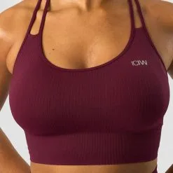 ICANIWILL Ribbed Define Seamless Sports Bra, Dark Burgundy -Udstyr og tilbehør butik 13075 285R ICANIWILL Ribbed Define Seamless Sports Bra Dark Burgundy 03 1222