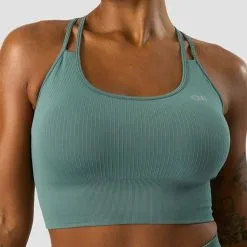ICANIWILL Ribbed Define Seamless Sports Bra, Sea Green -Udstyr og tilbehør butik 13075 286R ICANIWILL Ribbed Define Seamless Sports Bra Sea Green 03 1222