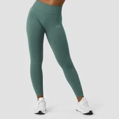 ICANIWILL Ribbed Define Seamless Tights, Sea Green