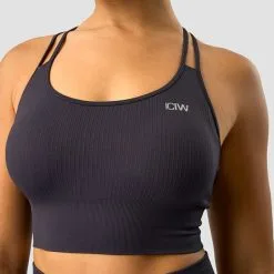 ICANIWILL Ribbed Define Seamless Sports Bra, Dark Graphite -Udstyr og tilbehør butik 13105 261R ICANIWILL Ribbed Define Seamless Sports Bra Dark Graphite 03 0922