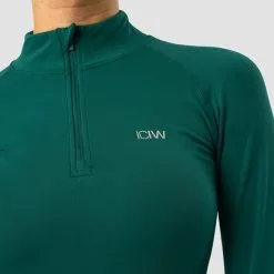 ICANIWILL Everyday 1/4 Zip, Dark Green Melange -Udstyr og tilbehør butik 13108 103R ICANIWILL Everyday 1 4 Zip Dark Green Melange 03 0922