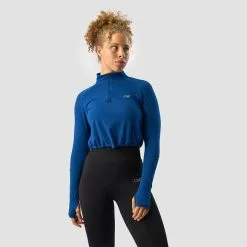 ICANIWILL Define Cropped 1/4 Zip Adjustable, Dark Navy