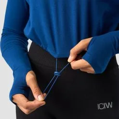 ICANIWILL Define Cropped 1/4 Zip Adjustable, Dark Navy -Udstyr og tilbehør butik 13109 033R ICANIWILL Define Cropped 1 4 Zip Adjustable Dark Navy 05 0922