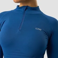 ICANIWILL Define Cropped 1/4 Zip, Dark Navy -Udstyr og tilbehør butik 13111 033R ICANIWILL Define Cropped 1 4 Zip Dark Navy 03 0922