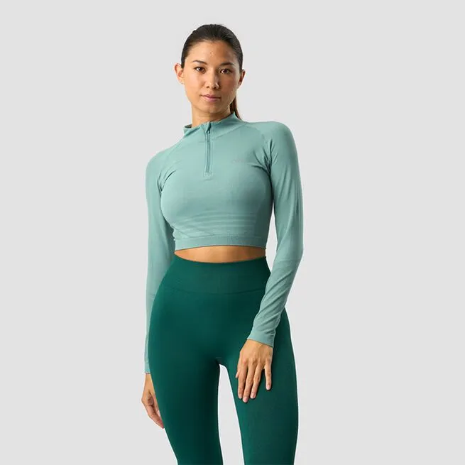 ICANIWILL Define Cropped 1/4 Zip, Mineral Green 3 ICANIWILL Define Cropped 1/4 Zip, Mineral Green