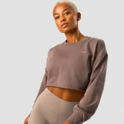 ICANIWILL Nimble Cropped Crewneck, Dusty Brown -Udstyr og tilbehør butik 13131 280R ICANIWILL Nimble Cropped Crewneck Dusty Brown 03 dec22