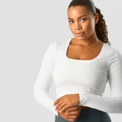 ICANIWILL Nimble Soft Cropped Long Sleeve, White -Udstyr og tilbehør butik 13138 002R ICANIWILL Nimble Soft Cropped Long Sleeve White 03 1222