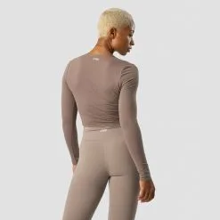ICANIWILL Nimble Soft Cropped Long Sleeve, Dusty Brown -Udstyr og tilbehør butik 13138 280R ICANIWILL Nimble Soft Cropped Long Sleeve Dusty Brown 02 1222
