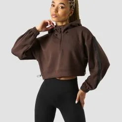 ICANIWILL Stance Cropped Hoodie, Dark Brown -Udstyr og tilbehør butik 13185 284R ICANIWILL Stance Cropped Hoodie DarkBrown 0123 4 1