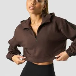 ICANIWILL Stance Cropped Hoodie, Black -Udstyr og tilbehør butik 13185 284R ICANIWILL Stance Cropped Hoodie DarkBrown 0123 6 4