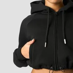 ICANIWILL Everyday Cropped Hoodie Wmn, Black -Udstyr og tilbehør butik 13191 001R ICANIWILL Everyday Cropped Hoodie Wmn Black 03 1122