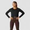 ICANIWILL Stride Cropped Long Sleeve, Black -Udstyr og tilbehør butik 13209 001R ICIW Stride Cropped Long Sleeve Black 01 feb23 1