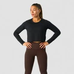 ICANIWILL Stride Cropped Long Sleeve, Light Mauve -Udstyr og tilbehør butik 13209 001R ICIW Stride Cropped Long Sleeve Black 01 feb23