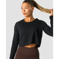 ICANIWILL Stride Cropped Long Sleeve, Light Mauve -Udstyr og tilbehør butik 13209 001R ICIW Stride Cropped Long Sleeve Black 02 feb23