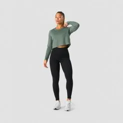 ICANIWILL Stride Cropped Long Sleeve, Black -Udstyr og tilbehør butik 13209 286R ICIW Stride Cropped Long Sleeve Sea Green 05 feb23 1