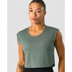 ICANIWILL Stride Cropped Tank, Black -Udstyr og tilbehør butik 13210 286R ICIW Stride Cropped Tank Sea Green 03 jan23 2