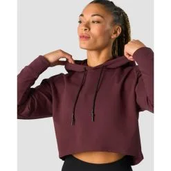 ICANIWILL Stride Cropped Hoodie, Black -Udstyr og tilbehør butik 13212 006R ICIW Stride Cropped Hoodie Burgundy 03 feb23 2