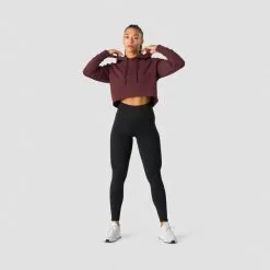 ICANIWILL Stride Cropped Hoodie, Black -Udstyr og tilbehør butik 13212 006R ICIW Stride Cropped Hoodie Burgundy 04 feb23 2