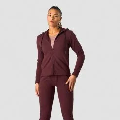 ICANIWILL Stride Zipper Hoodie, Dark Brown -Udstyr og tilbehør butik 13213 006R ICIW Stride Zipper Hoodie Burgundy 01 feb23