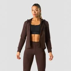 ICANIWILL Stride Zipper Hoodie, Dark Brown -Udstyr og tilbehør butik 13213 284R ICIW Stride Zipper Hoodie Dark Brown 03 feb23 1