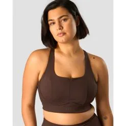 ICANIWILL Stride Sports Bra, Burgundy -Udstyr og tilbehør butik 13216 284R ICIW Stride Sports Bra Dark Brown 06 feb23