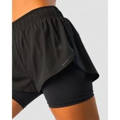 ICANIWILL Charge 2-in-1 Shorts Wmn, Black -Udstyr og tilbehør butik 13253 001R ICANIWILL Charge 2 in 1 Shorts Wmn Black 04 april23