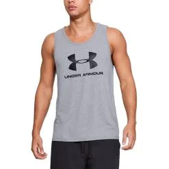 Under Armour UA Sportstyle Logo Tank, Black -Udstyr og tilbehør butik 1329589 036r under armour sportstyle logo tank steel 2