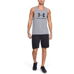 Under Armour UA Sportstyle Logo Tank, Black -Udstyr og tilbehør butik 1329589 036r under armour sportstyle logo tank steel 3