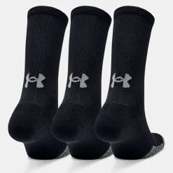 Under Armour UA Heatgear Crew 3-pack Socks, Black -Udstyr og tilbehør butik 1346751 001 UA Heatgear Crew 3 pack Socks Black 3