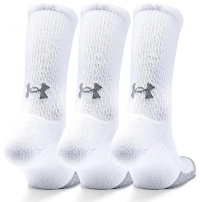 Under Armour UA Heatgear Crew 3-pack Socks, White 4 Under Armour UA Heatgear Crew 3-pack Socks, White - Billede 2